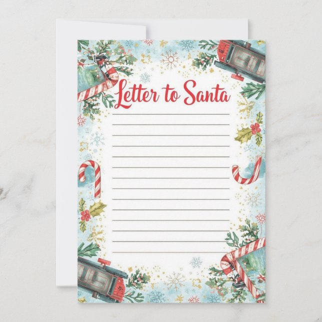 Letter to Santa Template for Boys | North Pole (Front)