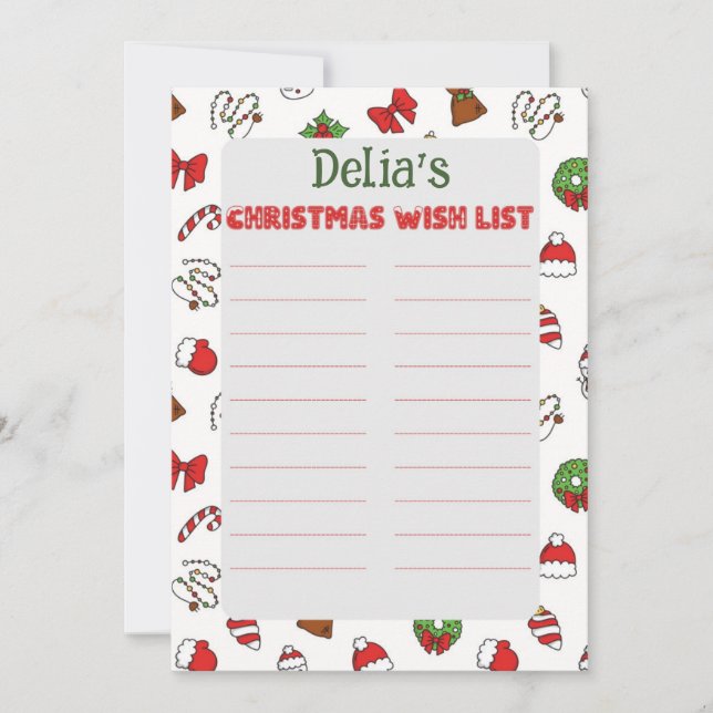  Letter to Santa With Child Name Invitation (Front)