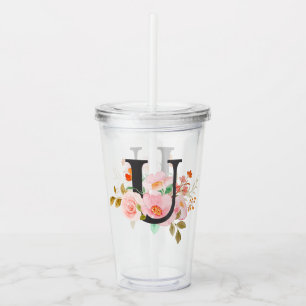 Letter U Acrylic Tumbler