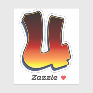 Letter U - flames Sticker