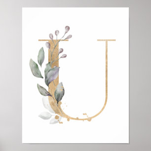 Letter U Monogram Poster