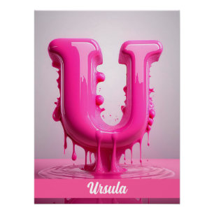 Letter U, Monogram U - Customizable Name Poster 