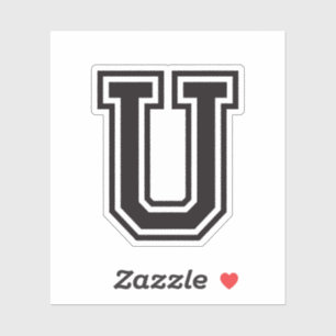 Letter U sporty college font alphabet