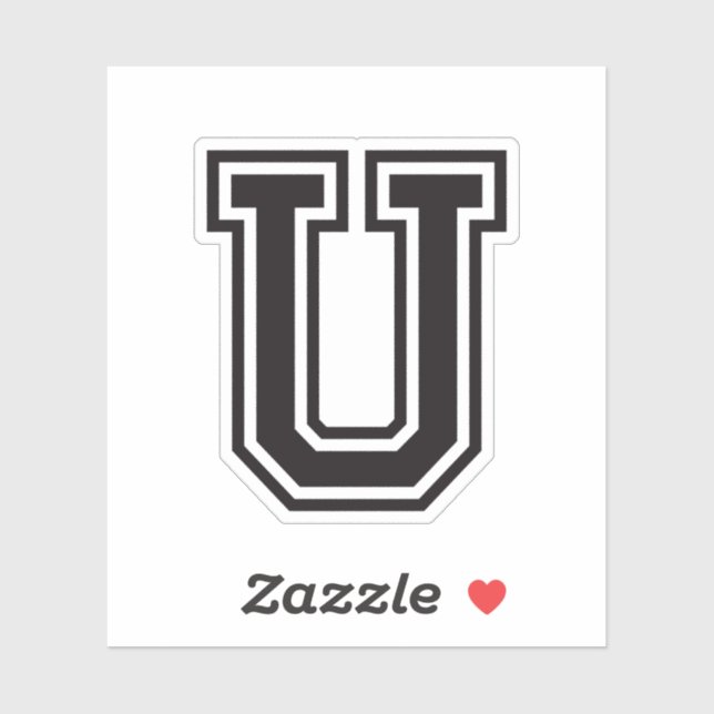 Letter U sporty college font alphabet (Sheet)