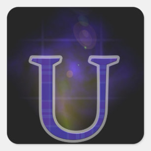 Letter U Square Sticker