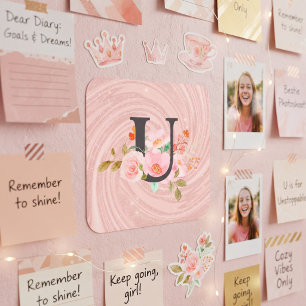 Letter U Square Sticker
