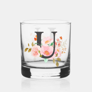 Letter U Whiskey Glass