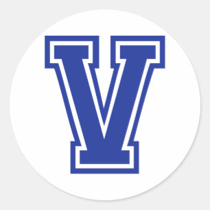 Letter V Classic Round Sticker