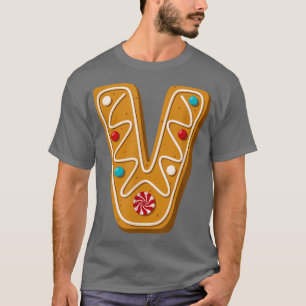Letter V Cutest Capital Christmas Cookie Alphabet  T-Shirt