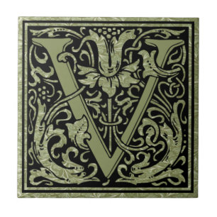 Letter V First Letter Monogram Tile