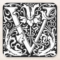 Letter V Mediaeval Monogram Art Nouveau
