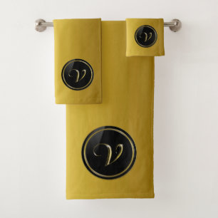 "Letter V" Monogram Bath Towel Set