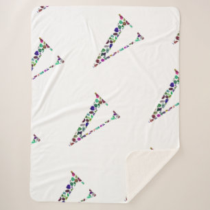 Letter V Monogram Sherpa Blanket