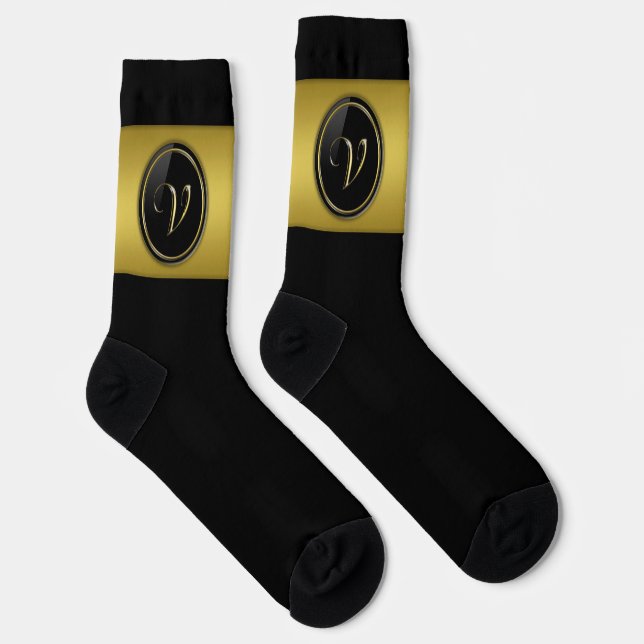 "Letter V" Monogram Socks (Right)