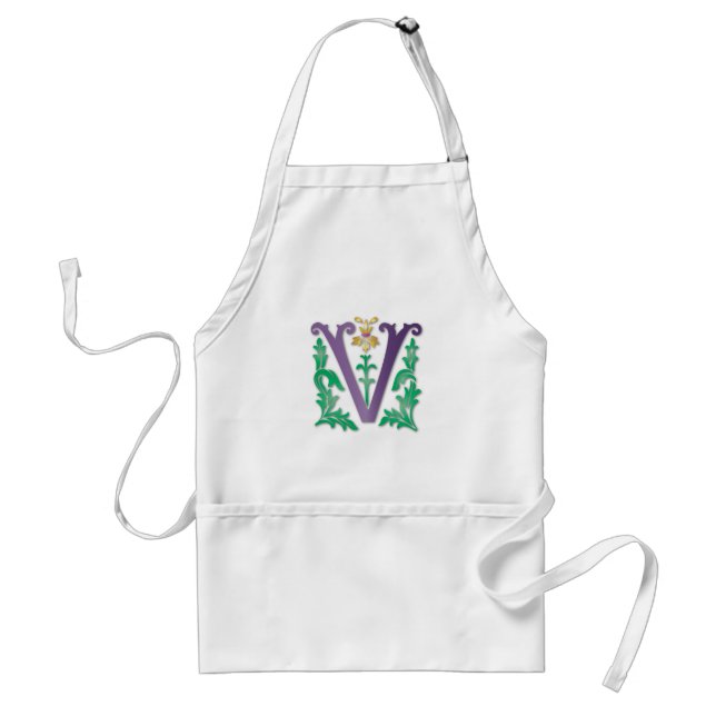 Letter V Monogram Standard Apron (Front)