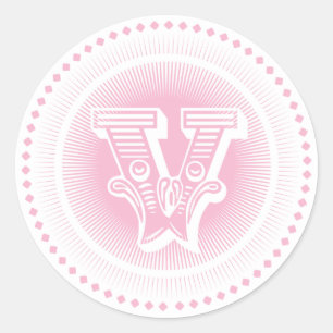 Letter V Monogram Stickers
