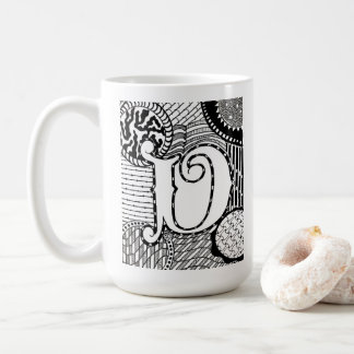 Letter V Mug, Art by Elizabeth Sampson Coffee Mug