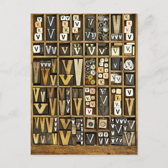 Letter V Postcard (Front)