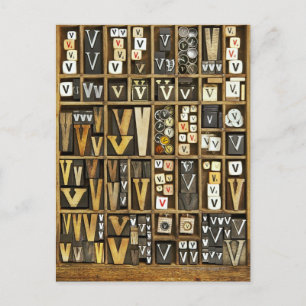 Letter V Postcard