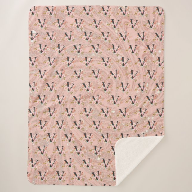 Letter V Sherpa Blanket (Front)
