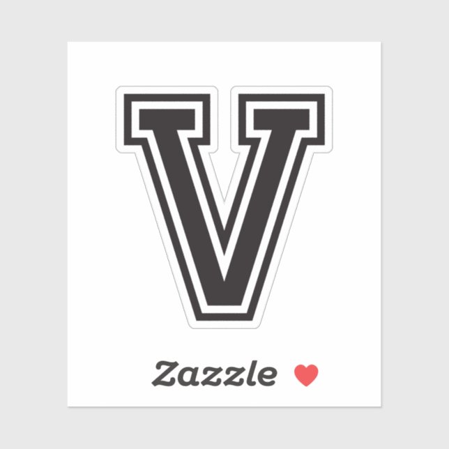 Letter V sporty college font alphabet (Sheet)