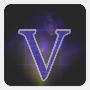 Letter V Square Sticker