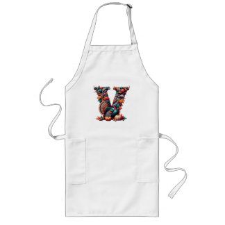 Letter V Thanksgiving turkey style gift  Long Apron