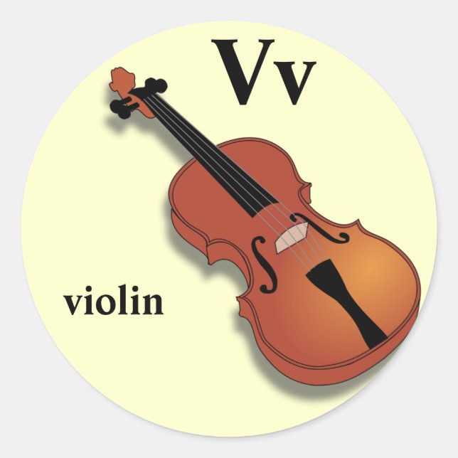 Letter V violin Stickers (Front)