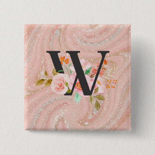 Letter W 15 Cm Square Badge