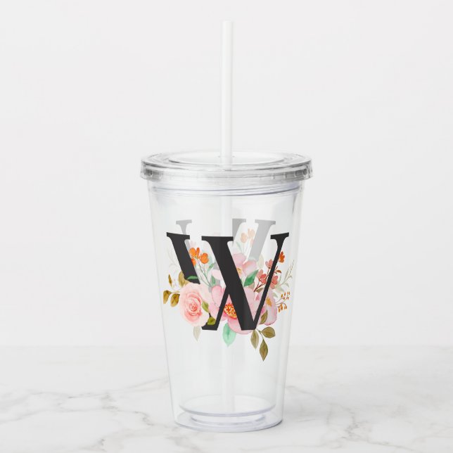 Letter W Acrylic Tumbler (Front)