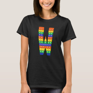 Letter W Capital Alphabet Fidget Pop It Matching P T-Shirt