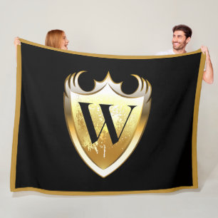 Letter W Capital Alphabet Fleece Blanket