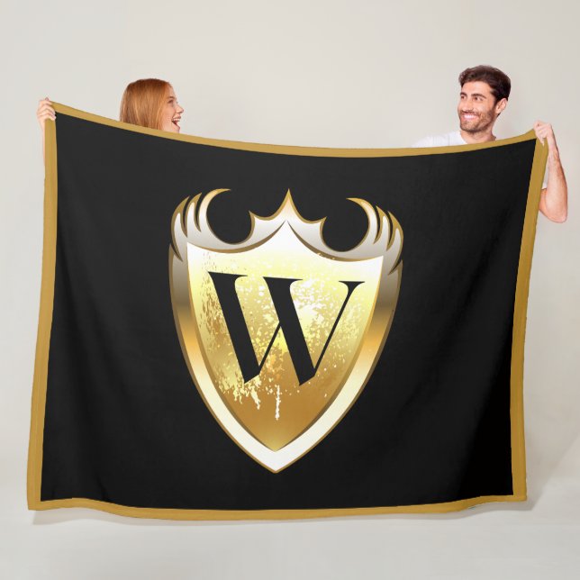 Letter W Capital Alphabet Fleece Blanket (In Situ)