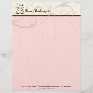 Letter W  Cupcake Business Letterhead