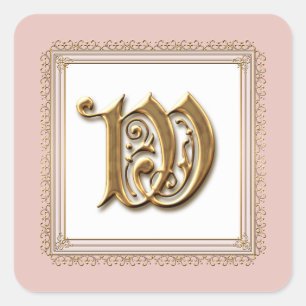 Letter W - Gold & Lace Classic Formal Wedding Seal