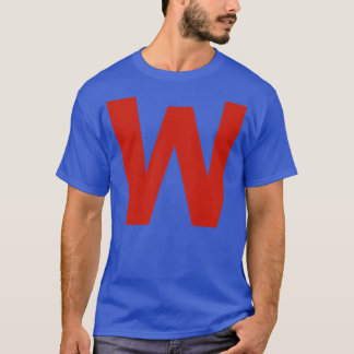 Letter w in Red Text Minimal Typography T-Shirt