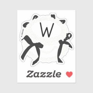 Letter W Initial Black And White Bow Vintage Cake