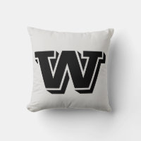 LETTER W MONOGRAM PILLOW