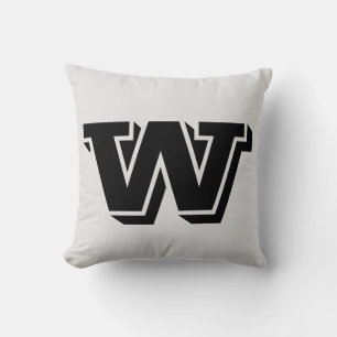 LETTER W MONOGRAM PILLOW