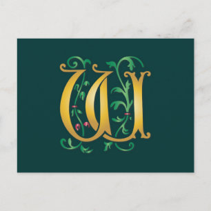 Letter W Monogram Postcard