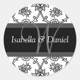 Letter W Monogram Seal Stickers