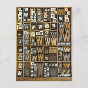 Letter W Postcard