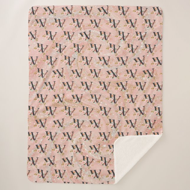 Letter W Sherpa Blanket (Front)