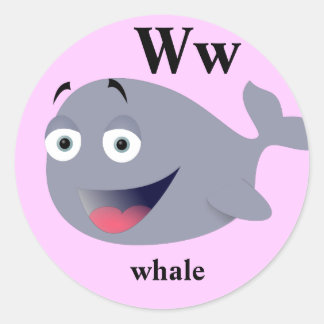 Letter W whale Stickers