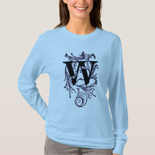 Letter 'W' Wrapped in Purple Vines - Shirt