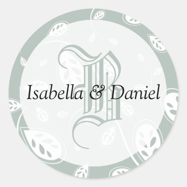 Letter Wedding Monogram Bride Groom Stickers (Front)