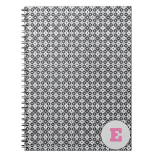 Letter with Grey and White Pattern  Notebook