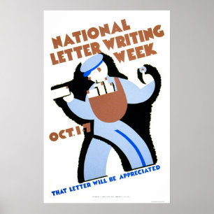 Letter Writing Week 1940 WPA Poster