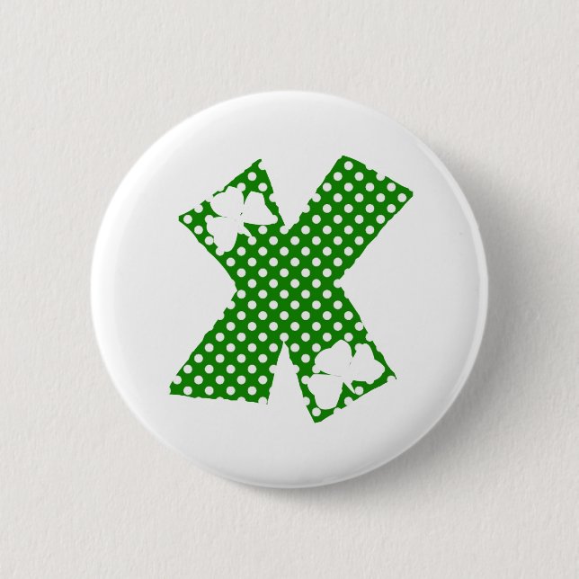 Letter X 6 Cm Round Badge (Front)