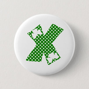 Letter X 6 Cm Round Badge